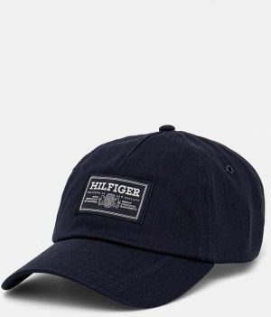 Šiltovka Tommy Hilfiger tmavomodrá farba, s nášivkou, AM0AM12890