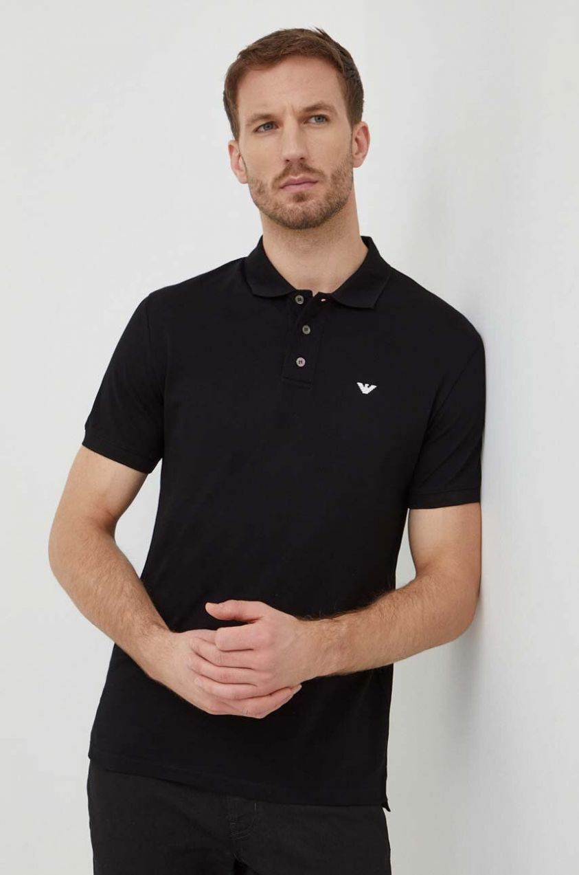 Bavlnené polo tričko Emporio Armani biela farba, jednofarebný, 8N1FQ2 1JTKZ