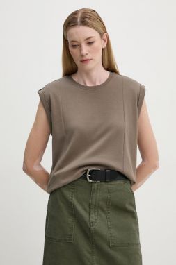 Bavlnené tričko G-Star Raw dámske, hnedá farba, D25032-C812