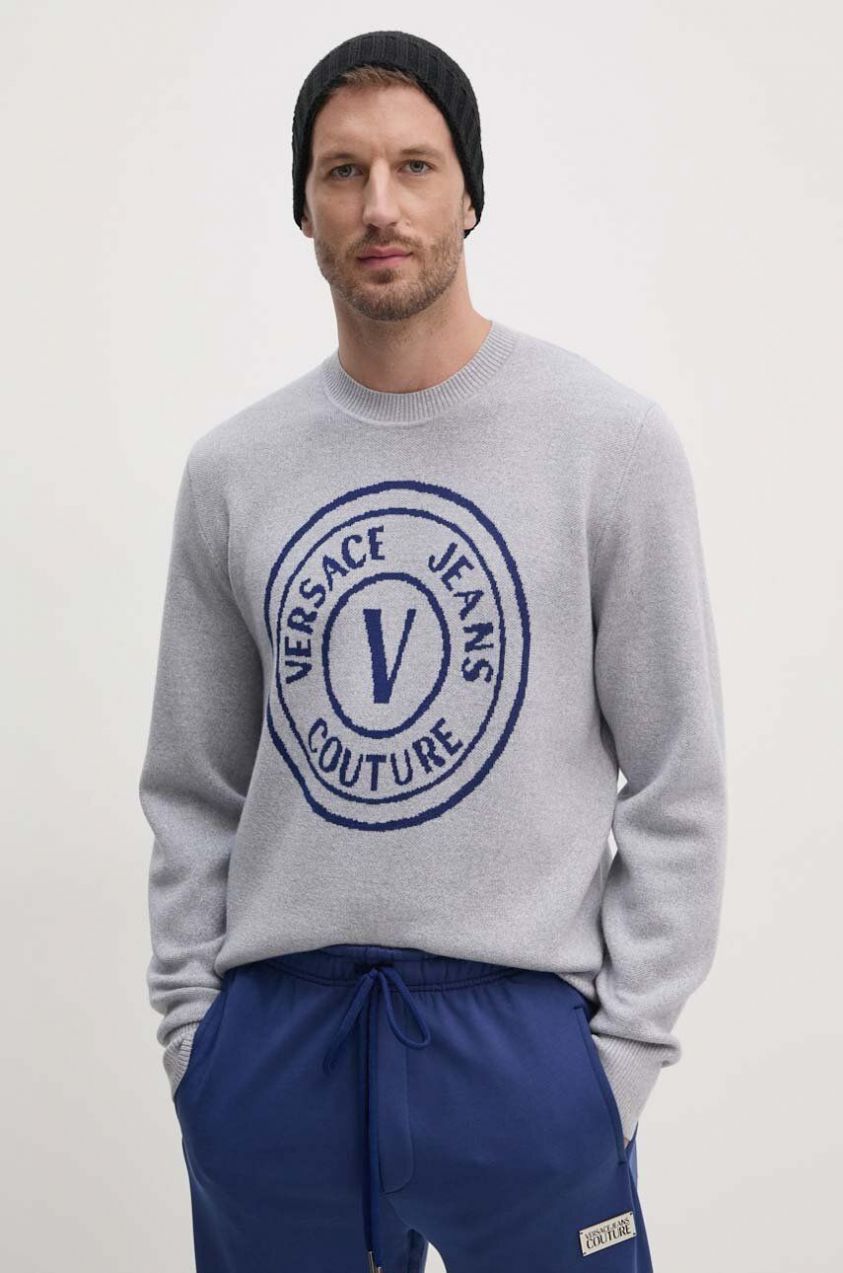 Vlnený sveter Versace Jeans Couture pánsky, 77GAFM02 CMH42