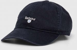 Bavlnená šiltovka Barbour tmavomodrá farba, s nášivkou, MHA0274