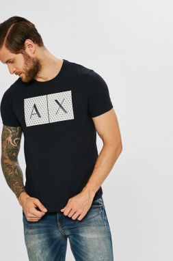 Bavlnené tričko Armani Exchange tmavomodrá farba, s potlačou, 8NZTCK Z8H4Z