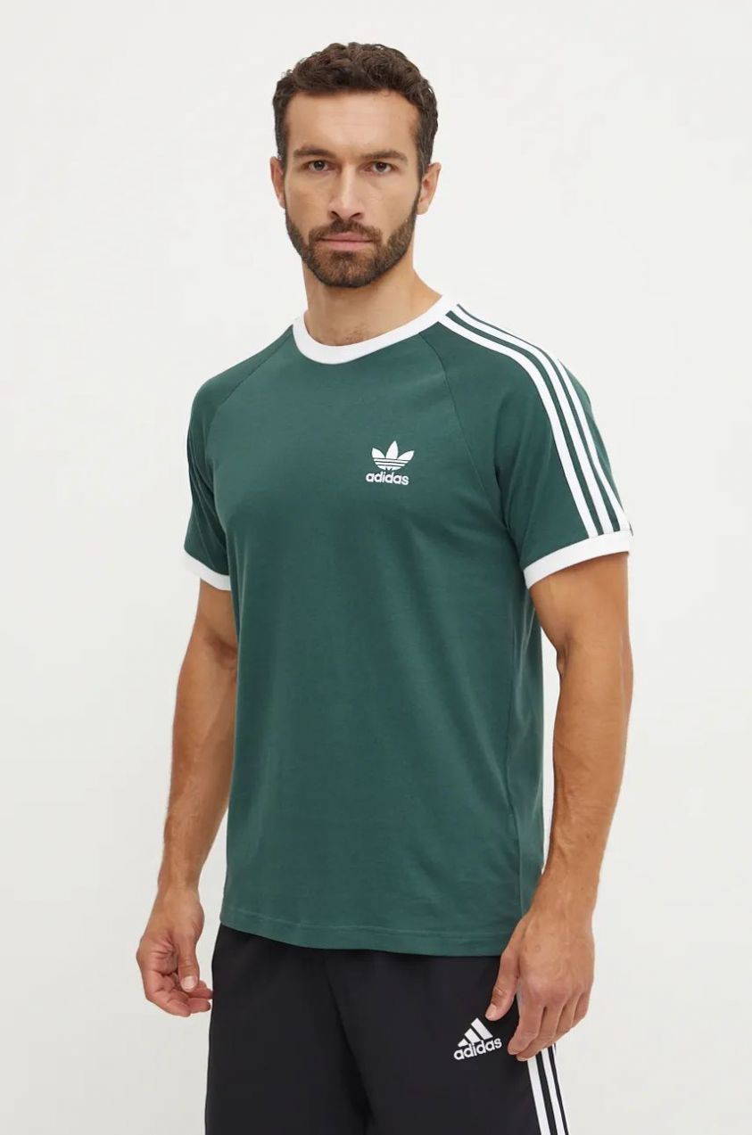Bavlnené tričko adidas Originals pánske, zelená farba, s nášivkou, IY8720