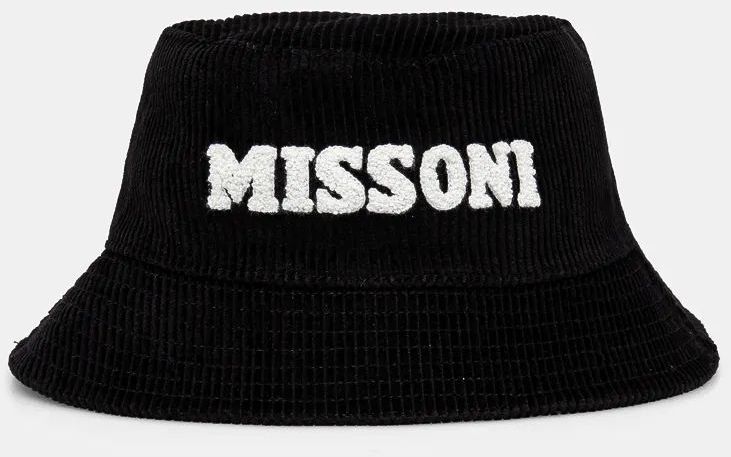Štruksový klobúk Missoni čierna farba, bavlnený, CH00COD9811