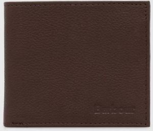 Kožená peňaženka Barbour Padbury Billfold pánska, hnedá farba, MLG0049