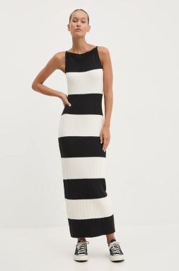 Šaty Abercrombie & Fitch čierna farba, maxi, priliehavá, KI159-4740