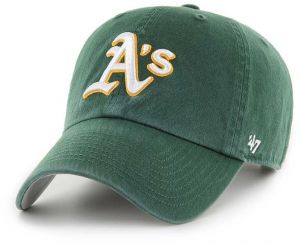 Bavlnená šiltovka 47 brand MLB Oakland Athletics zelená farba, s nášivkou, BCPTN-DBLUN18GWS-DG08