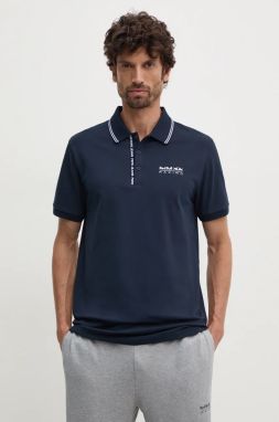 Polo tričko Red Bull Racing x Pepe Jeans pánske, tmavomodrá farba, s potlačou, RM540001