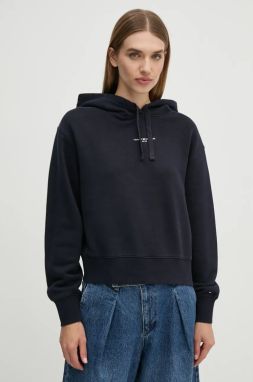 Mikina Tommy Hilfiger dámska, tmavomodrá farba, s kapucňou, jednofarebná, WW0WW42896