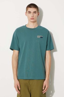 Bavlnené tričko New Balance Athletics Premium Logo pánske, zelená farba, s nášivkou, MT41908NUS