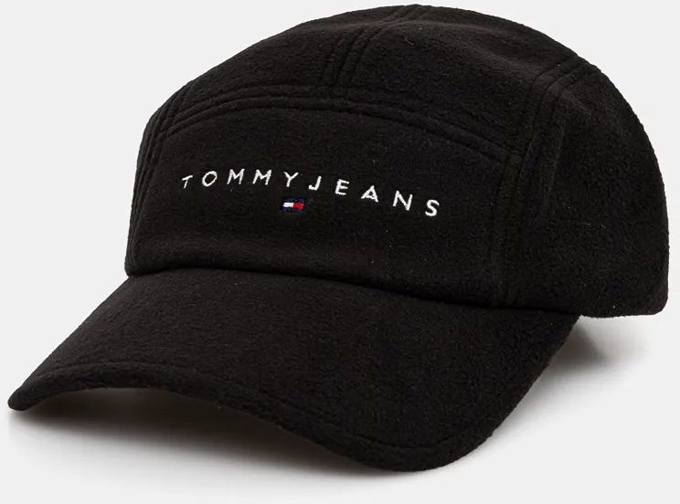 Šiltovka Tommy Jeans čierna farba, s nášivkou, AM0AM12660