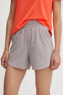 Tréningové šortky Under Armour Flex béžová farba, jednofarebné, vysoký pás