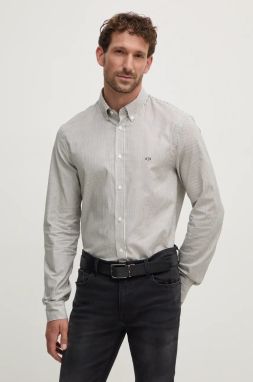 Bavlnená košeľa Armani Exchange pánska, biela farba, regular, s golierom button-down, 6DZC02 ZN5CZ
