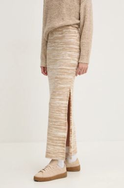 Sukňa Billabong Hazy Sun béžová farba, maxi, rovný strih, EBJKK03000