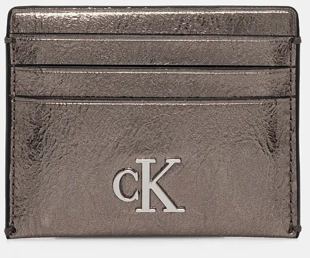 Puzdro na karty Calvin Klein Jeans strieborná farba, K60K612750