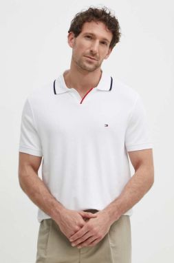Polo tričko Tommy Hilfiger pánske,biela farba,jednofarebné,MW0MW34772