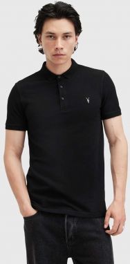 Bavlnené polo tričko AllSaints REFORM čierna farba, jednofarebné, M075PB