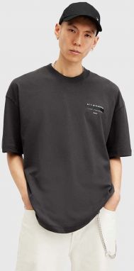 Bavlnené tričko AllSaints REDACT SS CREW pánske, čierna farba, s potlačou, M002PC