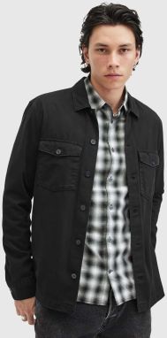 Bavlnená košeľa AllSaints SPOTTER LS SHIRT pánska, čierna farba, slim, s klasickým golierom, M154SB