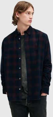 Bavlnená košeľa AllSaints DAYBREAKER LS SHIRT pánska, tmavomodrá farba, voľný strih, s klasickým golierom, M033SB