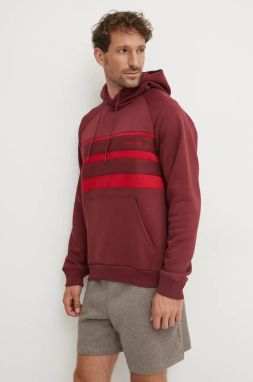 Mikina adidas Originals pánska, bordová farba, s kapucňou, vzorovaná, IX9605