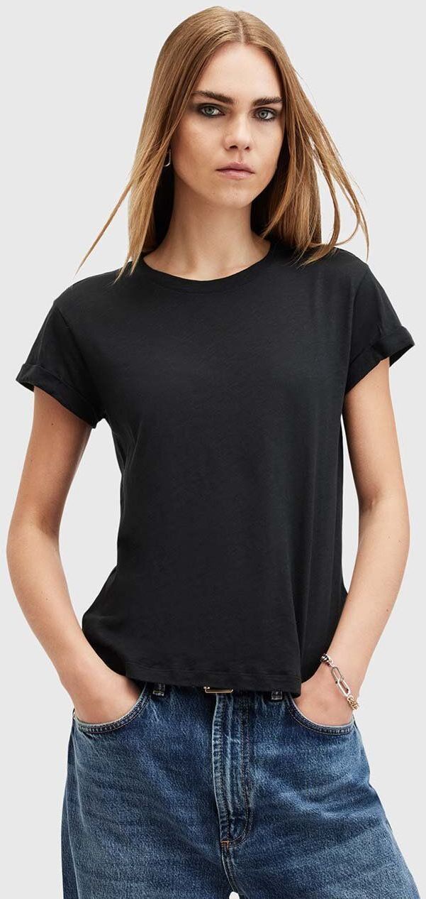 Bavlnené tričko AllSaints ANNA TEE dámske, čierna farba, W238JB