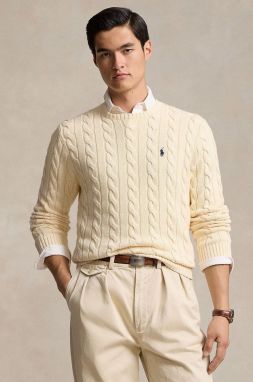 Bavlnený sveter Polo Ralph Lauren béžová farba, 710775885