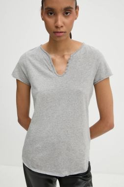 Bavlnené tričko ZADIG&VOLTAIRE dámske, šedá farba, JWTN00456