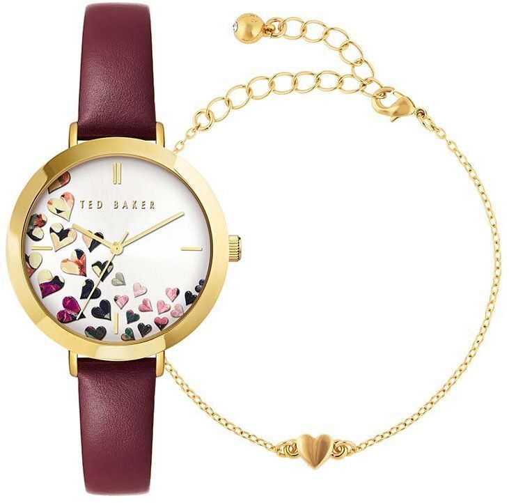 Hodinky a náramok Ted Baker fialová farba, BKG028300
