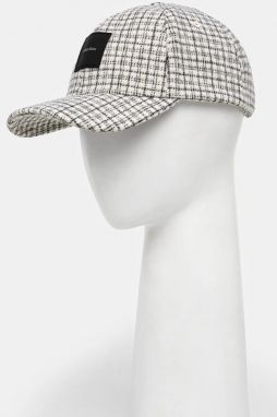 Vlnený šilt Calvin Klein béžová farba, vzorovaná, K50K512366