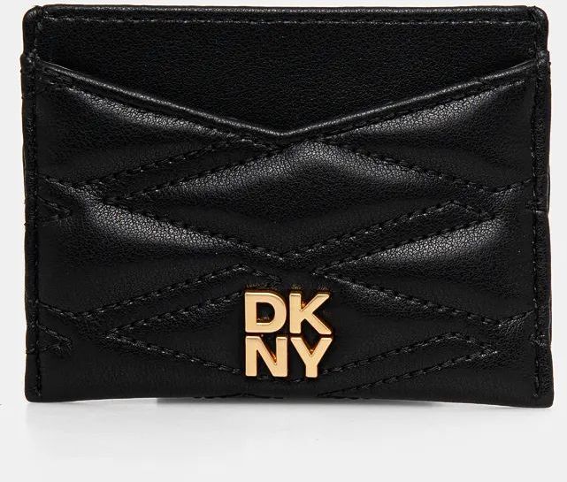 Kožené puzdro na karty Dkny čierna farba, R43ZKG77