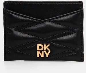 Kožené puzdro na karty Dkny čierna farba, R43ZKG77