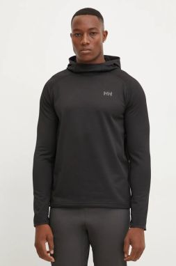 Športová mikina Helly Hansen Versalite Fleece čierna farba, s kapucňou, jednofarebná, 49551
