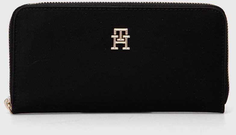 Peňaženka Tommy Hilfiger dámska, čierna farba, AW0AW15642
