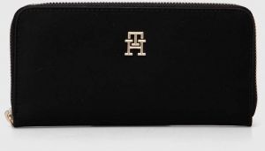 Peňaženka Tommy Hilfiger dámska, čierna farba, AW0AW15642