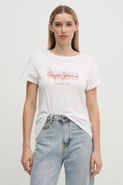 Bavlnené tričko Pepe Jeans GALEY dámske, biela farba, PL505941
