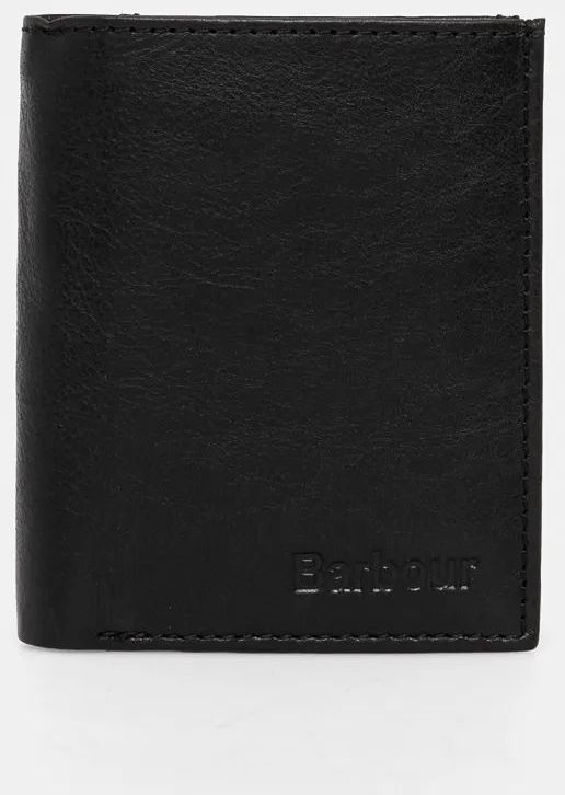 Kožená peňaženka Barbour pánsky, čierna farba
