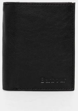 Kožená peňaženka Barbour pánsky, čierna farba