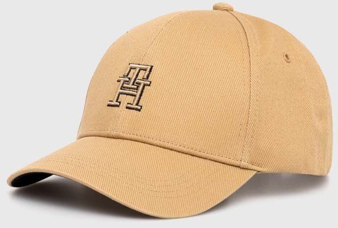 Bavlnená šiltovka Tommy Hilfiger béžová farba,s nášivkou,AM0AM12300