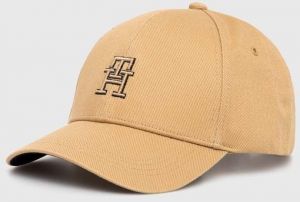 Bavlnená šiltovka Tommy Hilfiger béžová farba,s nášivkou,AM0AM12300