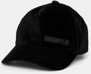 Bavlnená šiltovka EA7 Emporio Armani čierna farba, jednofarebná, 4F101.280048