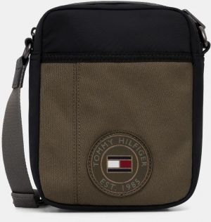 Malá taška Tommy Hilfiger zelená farba, AM0AM12740