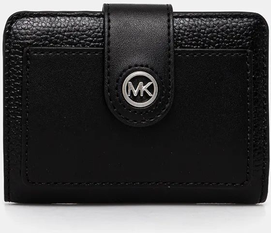 Kožená peňaženka MICHAEL Michael Kors dámska, čierna farba, 32H3S0KD5L