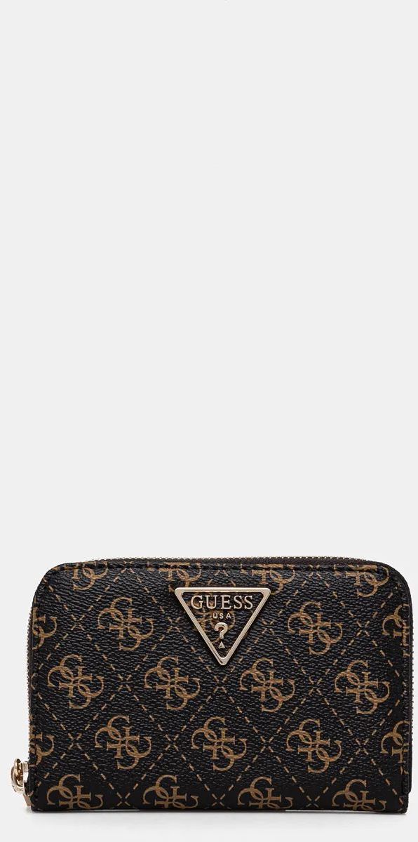 Peňaženka Guess LAUREL dámska, hnedá farba, SWQE85 00140
