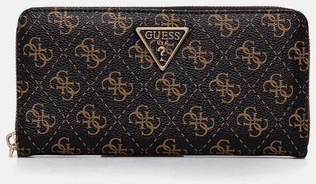 Peňaženka Guess LAUREL dámsky, hnedá farba, SWQE85 00146