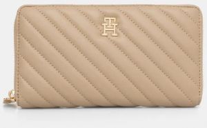 Peňaženka Tommy Hilfiger dámska, béžová farba, AW0AW17018