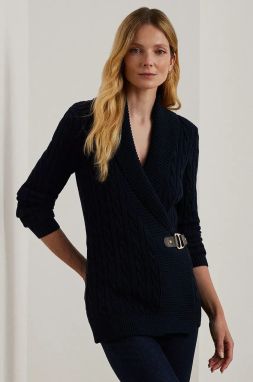 Bavlnený sveter Lauren Ralph Lauren hnedá farba, tenký