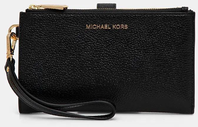Kožená peňaženka MICHAEL Michael Kors dámska, čierna farba, 32T7GAFW4L