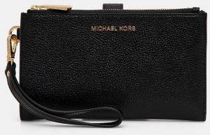 Kožená peňaženka MICHAEL Michael Kors dámska, čierna farba, 32T7GAFW4L