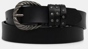 Kožený opasok Pepe Jeans HALSEY BELT dámsky, čierna farba, PL020856